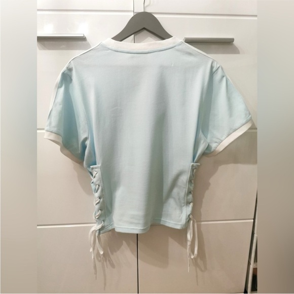 Adidas Women's Sky Blue Lace-Up
Corset Like T-Shirt - Picture 5 of 9